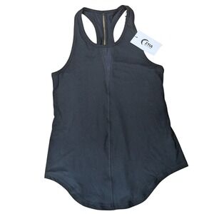 NWT ZYIA Active Black Effortless Tank Top Long Racerback Athletic‎ Women's Large